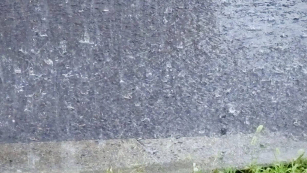 豪雨が降る道路の様子