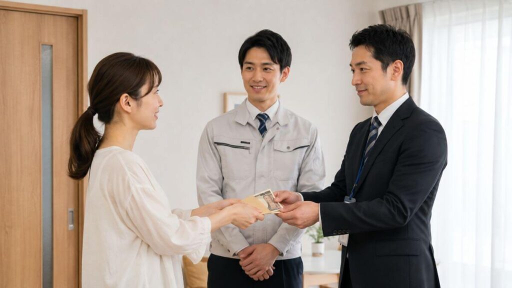 費用を払うサラリーマンと主婦